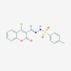 N-[(E)-(4-chloro-2-oxochromen-3-yl)methylideneamino]-4-methylbenzenesulfonamide
