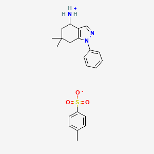 molecular formula C22H27N3O3S B8142467 (6,6-dimethyl-1-phenyl-5,7-dihydro-4H-indazol-4-yl)azanium;4-methylbenzenesulfonate 
