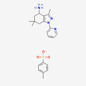molecular formula C22H28N4O3S B8142472 4-methylbenzenesulfonate;(3,6,6-trimethyl-1-pyridin-2-yl-5,7-dihydro-4H-indazol-4-yl)azanium 