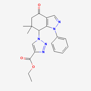 1-Phenyl-6,6-dimethyl-7-[4-(ethoxycarbonyl)-1H-1,2,3-triazole-1-yl]-4,5,6,7-tetrahydro-1H-indazole-4-one