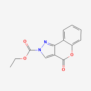 molecular formula C13H10N2O4 B8142477 Ethyl 4-oxochromeno[4,3-c]pyrazole-2-carboxylate 