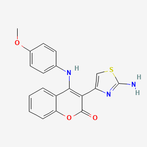 molecular formula C19H15N3O3S B8142568 3-(2-Amino-1,3-thiazol-4-yl)-4-(4-methoxyanilino)chromen-2-one 