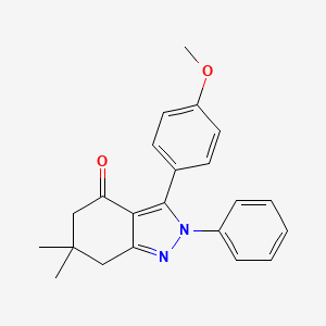 molecular formula C22H22N2O2 B8142580 3-(4-Methoxyphenyl)-6,6-dimethyl-2-phenyl-5,7-dihydroindazol-4-one 