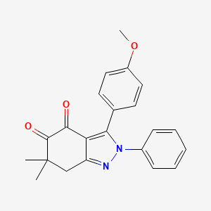 molecular formula C22H20N2O3 B8142585 3-(4-methoxyphenyl)-6,6-dimethyl-2-phenyl-7H-indazole-4,5-dione 