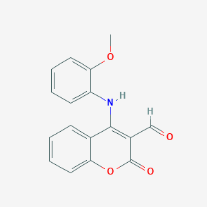molecular formula C17H13NO4 B8142595 4-(2-Methoxyanilino)-2-oxochromene-3-carbaldehyde 