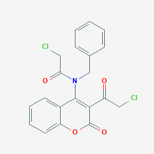 molecular formula C20H15Cl2NO4 B8142629 N-benzyl-2-chloro-N-[3-(2-chloroacetyl)-2-oxochromen-4-yl]acetamide 