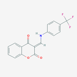 (3E)-3-[[4-(trifluoromethyl)anilino]methylidene]chromene-2,4-dione