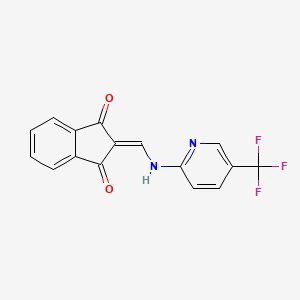 molecular formula C16H9F3N2O2 B8142645 2-[[[5-(trifluoromethyl)pyridin-2-yl]amino]methylidene]indene-1,3-dione 