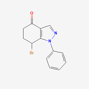 molecular formula C13H11BrN2O B8142673 1-Phenyl-7-bromo-4,5,6,7-tetrahydro-1H-indazole-4-one 