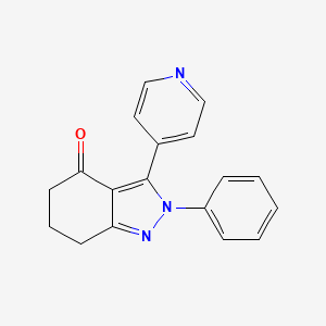 molecular formula C18H15N3O B8142680 2-phenyl-3-pyridin-4-yl-6,7-dihydro-5H-indazol-4-one 