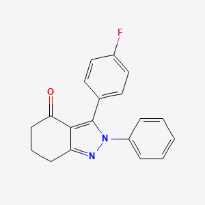 molecular formula C19H15FN2O B8142684 3-(4-fluorophenyl)-2-phenyl-6,7-dihydro-5H-indazol-4-one 