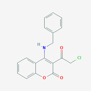 molecular formula C18H14ClNO3 B8142732 4-(Benzylamino)-3-(2-chloroacetyl)chromen-2-one 