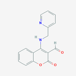 molecular formula C16H12N2O3 B8142738 2-Oxo-4-(pyridin-2-ylmethylamino)chromene-3-carbaldehyde 
