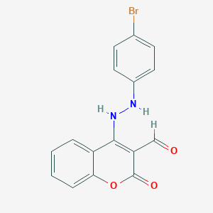 molecular formula C16H11BrN2O3 B8142741 4-[2-(4-Bromophenyl)hydrazinyl]-2-oxochromene-3-carbaldehyde 