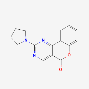molecular formula C15H13N3O2 B8142800 2-(Pyrrolidin-1-yl)-5H-[1]benzopyrano[4,3-d]pyrimidin-5-one CAS No. 61466-38-4