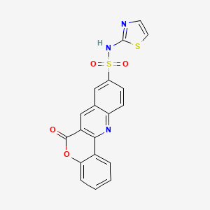 molecular formula C19H11N3O4S2 B8142807 6-oxo-N-(1,3-thiazol-2-yl)chromeno[4,3-b]quinoline-9-sulfonamide 