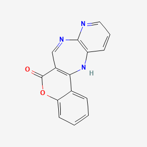 molecular formula C15H9N3O2 B8142817 13-Oxa-2,7,9-triazatetracyclo[9.8.0.03,8.014,19]nonadeca-1(11),3(8),4,6,9,14,16,18-octaen-12-one 