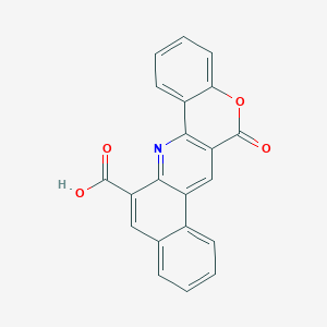 molecular formula C21H11NO4 B8142834 11-Oxo-10-oxa-2-azapentacyclo[12.8.0.03,12.04,9.015,20]docosa-1,3(12),4,6,8,13,15,17,19,21-decaene-22-carboxylic acid 
