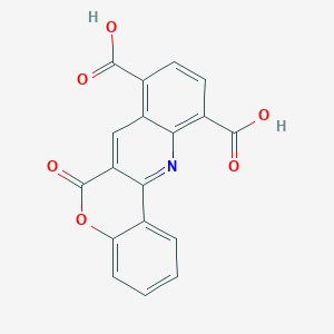 molecular formula C18H9NO6 B8142842 6-Oxochromeno[4,3-b]quinoline-8,11-dicarboxylic acid 