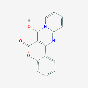 molecular formula C15H10N2O3 B8142852 11-Hydroxy-8-oxa-12,18-diazatetracyclo[8.8.0.02,7.012,17]octadeca-1(10),2,4,6,13,15,17-heptaen-9-one 
