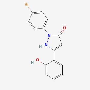 molecular formula C15H11BrN2O2 B8142868 2-(4-bromophenyl)-5-(2-hydroxyphenyl)-1H-pyrazol-3-one 