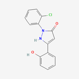 molecular formula C15H11ClN2O2 B8142874 2-(2-chlorophenyl)-5-(2-hydroxyphenyl)-1H-pyrazol-3-one 