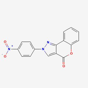 molecular formula C16H9N3O4 B8142991 2-(4-Nitrophenyl)chromeno[4,3-c]pyrazol-4-one 