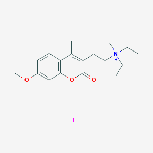 molecular formula C18H26INO3 B8143032 3-[2-(N,N-diethyl-N-methylammonium)ethyl]-7-methoxy-4-methylcoumarin iodide 