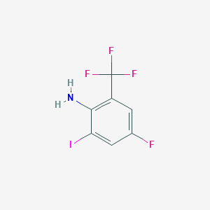 molecular formula C7H4F4IN B8143043 4-Fluoro-2-iodo-6-(trifluoromethyl)aniline 