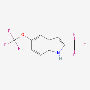 molecular formula C10H5F6NO B8143060 5-(Trifluoromethoxy)-2-(trifluoromethyl)-1h-indole 