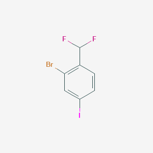 molecular formula C7H4BrF2I B8143080 2-Bromo-1-(difluoromethyl)-4-iodobenzene 