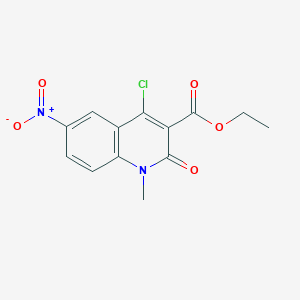 molecular formula C13H11ClN2O5 B8143092 Ethyl 4-chloro-1-methyl-6-nitro-2-oxo-1,2-dihydroquinoline-3-carboxylate 