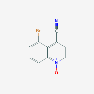 molecular formula C10H5BrN2O B8143108 5-Bromo-1-oxidoquinolin-1-ium-4-carbonitrile 