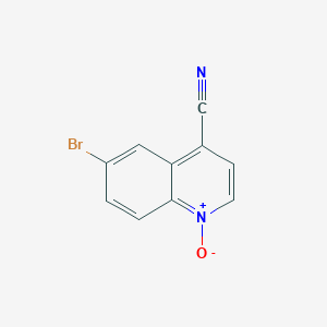 molecular formula C10H5BrN2O B8143116 6-Bromo-1-oxidoquinolin-1-ium-4-carbonitrile 