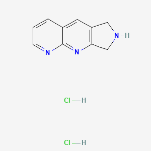molecular formula C10H11Cl2N3 B8143144 6H,7H,8H-pyrrolo[3,4-b]1,8-naphthyridine dihydrochloride 