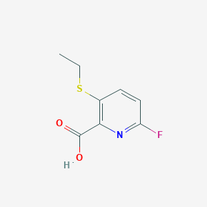molecular formula C8H8FNO2S B8143148 3-(Ethylsulfanyl)-6-fluoropyridine-2-carboxylic acid 