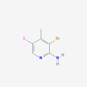 molecular formula C6H6BrIN2 B8143156 3-Bromo-5-iodo-4-methylpyridin-2-amine 