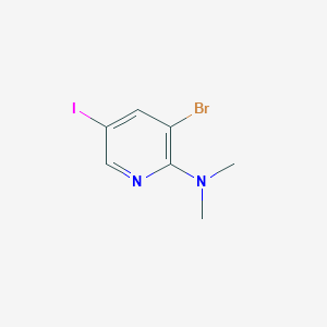 molecular formula C7H8BrIN2 B8143162 3-Bromo-5-iodo-N,N-dimethylpyridin-2-amine 