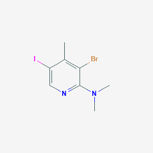 molecular formula C8H10BrIN2 B8143163 3-bromo-5-iodo-N,N,4-trimethylpyridin-2-amine 