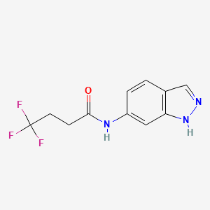 molecular formula C11H10F3N3O B8143178 4,4,4-trifluoro-N-(1H-indazol-6-yl)butanamide 