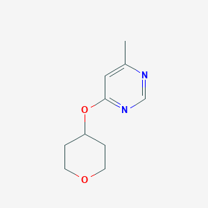 molecular formula C10H14N2O2 B8143191 4-Methyl-6-(oxan-4-yloxy)pyrimidine 