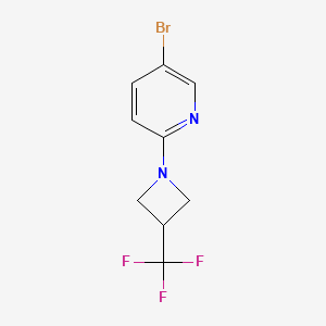 molecular formula C9H8BrF3N2 B8143202 5-Bromo-2-[3-(trifluoromethyl)azetidin-1-yl]pyridine 