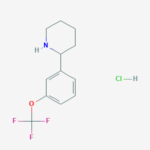 molecular formula C12H15ClF3NO B8143229 2-[3-(Trifluoromethoxy)phenyl]piperidine hydrochloride 