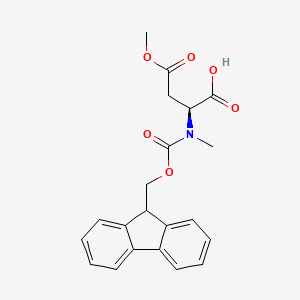 molecular formula C21H21NO6 B8143237 (S)-2-((((9H-Fluoren-9-yl)methoxy)carbonyl)(methyl)amino)-4-methoxy-4-oxobutanoic acid 