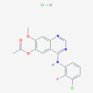 6-Acetoxy-4-(3-chloro-2-fluoroanilino)-7-methoxyquinazoline hydrochloride