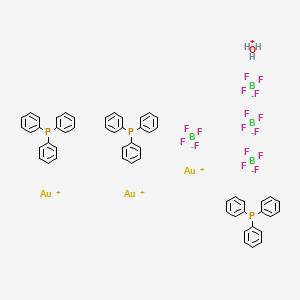 molecular formula C54H48Au3B4F16OP3 B8143248 Tris[triphenylphosphinegold(I)]oxonium tetrafluoroborate 