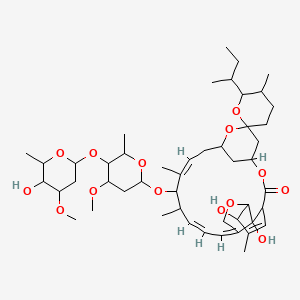 (10Z,14Z,16Z)-6'-butan-2-yl-21,24-dihydroxy-12-[5-(5-hydroxy-4-methoxy-6-methyloxan-2-yl)oxy-4-methoxy-6-methyloxan-2-yl]oxy-5',11,13,22-tetramethylspiro[3,7,19-trioxatetracyclo[15.6.1.14,8.020,24]pentacosa-10,14,16,22-tetraene-6,2'-oxane]-2-one