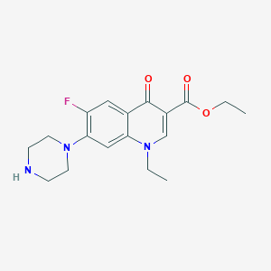 molecular formula C18H22FN3O3 B8143362 1-Ethyl-6-fluoro-7-(1-piperazinyl)-4-oxo-1,4-dihydroquinoline-3-carboxylic acid ethyl ester CAS No. 74011-47-5