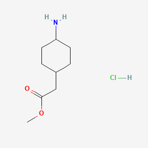 molecular formula C9H18ClNO2 B8143380 Methyl 2-(4-aminocyclohexyl)acetate HCl 
