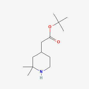 molecular formula C13H25NO2 B8143384 tert-Butyl 2-(2,2-dimethylpiperidin-4-yl)acetate 
